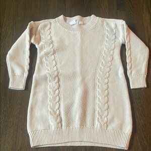 GAP Cream Cable Knit Crew Neck Dress